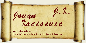 Jovan Kočišević vizit kartica